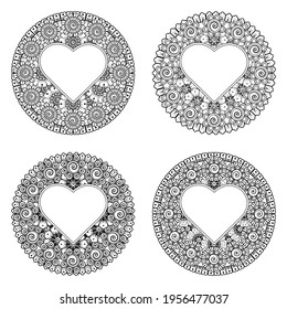 Patrón de manala de encaje monocromo Doodle. Emblem lujo belleza spa, cosmética, joyería, hotel, restaurante. Marco elegante del contorno de bodas. Diseño del logotipo de la curva de lujo floral vectorial. Marco dorado redondo ornamentado.