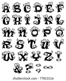 Doodle monster alphabet for Halloween or other events