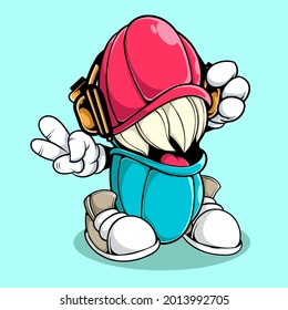 DOODLE MONSTER CAPSULE VECTOR ILLUSTRATION