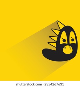 monstruo del doodle con sombra sobre fondo amarillo