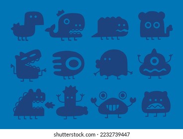 Doodle Monster Tribal Creature Vector Set 2