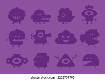 Doodle Monster Tribal Creature Vector Set 3