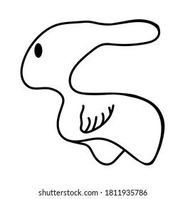 The doodle monster with wings and horns is smiling sweetly. 