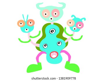 doodle monster  for your design  and   print cartoon vector eps.10