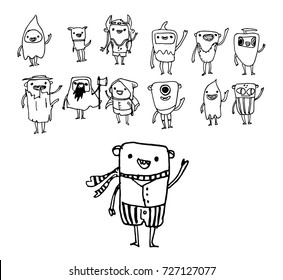 Doodle monsters character design