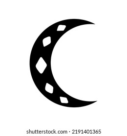 Doodle moon isolated  Hand drawn crescent moon clip art  Vector illustration