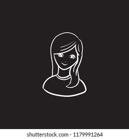 doodle mother icon flat black