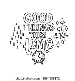doodle motivational quote vector isolated, ideal for coloring, web, print
