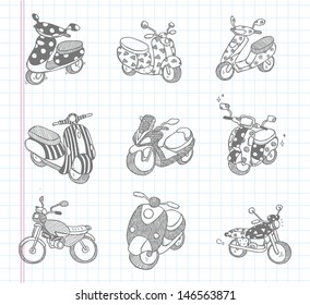 doodle motorcycle icons