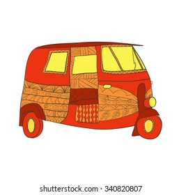 doodle motorcycle in vector