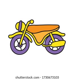 doodle motorcycle, vector illustration isolated on white background