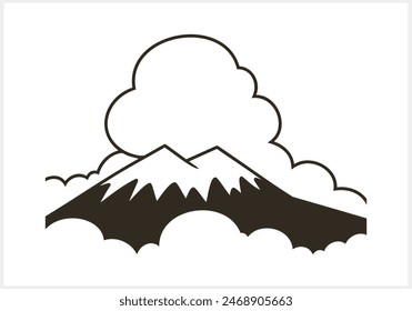 Doodle mountain icon isolated. Hand drawing clip art. Vector stock illustration illustration. EPS 10