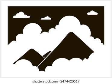 Doodle mountain icon isolated. Hand drawing clip art. Vector stock illustration illustration. EPS 10