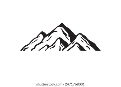 Doodle Mountain icon isolated outline for concept design element. sketch style. Vector illustration