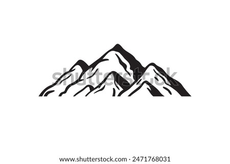 Doodle Mountain icon isolated outline for concept design element. sketch style. Vector illustration