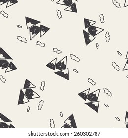 doodle mountain seamless pattern background