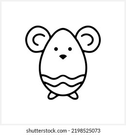 Gráfica de la línea de pascua del ratón Doodle Hare para el diseño Vector ilustración material EPS 10