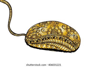 Doodle mouse. Hand drawing illustration