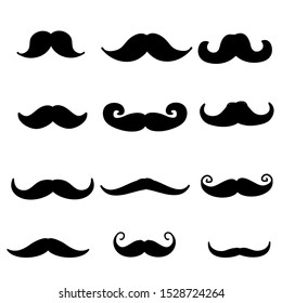 doodle Moustache icon illustration vector collection