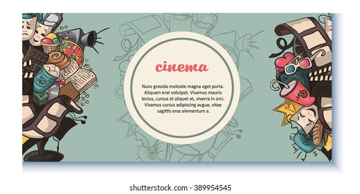 Doodle of a movie. Cinema. beautiful doodle about the movie. vector