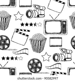 doodle movie seamless pattern