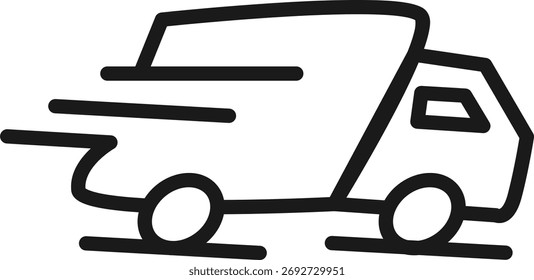 Doodle Moving Van Line Art - handgezeichnete Lieferung LKW-Symbol