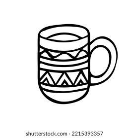Doodle mug. Hand-drawn vector illustration