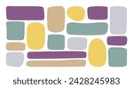 Doodle multicolored Textbox set. Hand drawn Blank quote Frames template collection. Empty text Box circles rectangles and squares isolated on white background. Simple backgrounds for information.