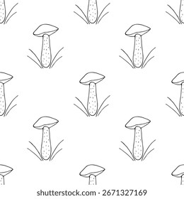 Doodle mushroom on isolated background.Vector autumn illustration.