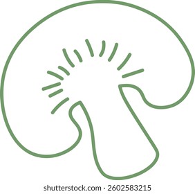 Doodle Mushroom Slice Vector Illustration
