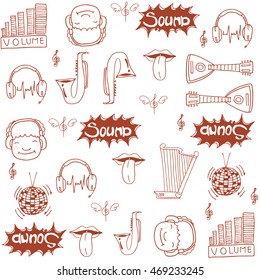 Doodle of music element vector art stock collection