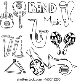 Doodle of music element vector hand draw