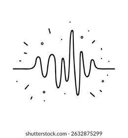 doodle music icon vector illustration, loudspeaker, speaker icon isolated on white background. 