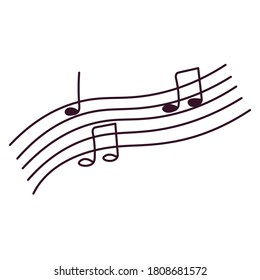 
Doodle music notes isolated on white background.
Minimalistic vector design.