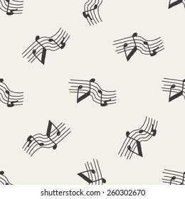 doodle music seamless pattern background