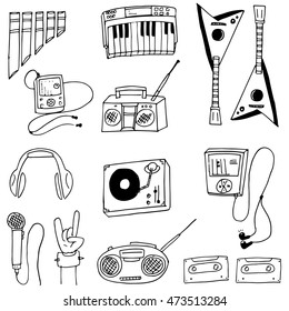 Doodle of music stock collection hand draw