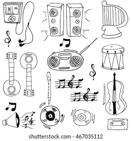 Doodle of music stock object vector illustration
