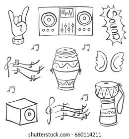 Doodle of music theme vector art hand draw