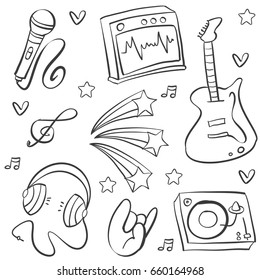 Doodle of music vector art hand draw