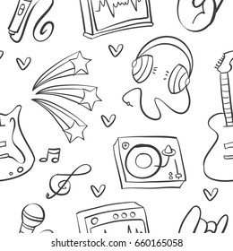 Doodle musical instrument vector art collection stock