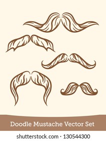 doodle mustache  set