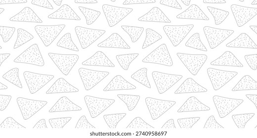 doodle nachos pattern background. tortilla chips pattern. nachos seamless pattern background.