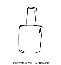 Doodle nail polish. hand drawn of a nail polish isolated on a white background. Vector illustration sticker, icon, design element