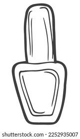 Icono de esmalte de uñas en vector. Icono de esmalte de uñas dibujado a mano en vector. Icono de barniz de uñas