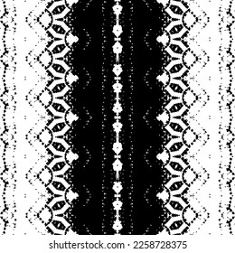 Doodle Native Ink Pattern. Black Color Tribal Wavy Batik. Simple Bohemian Pattern. Native Ink Scribble Vector. Black Colour Dark Doodle Textile. Ethnic Dyed Art Batik. Abstract Dark Ethnic Vector