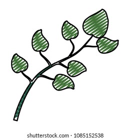 doodle natural leaves exotic branch design