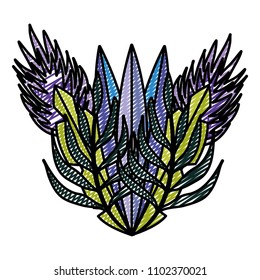 doodle natural plants tropical leaves design
