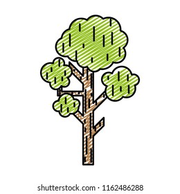 doodle natural tree branches leaves style