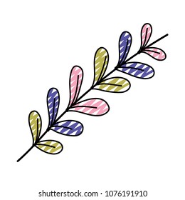 doodle nature branch leaves style plant