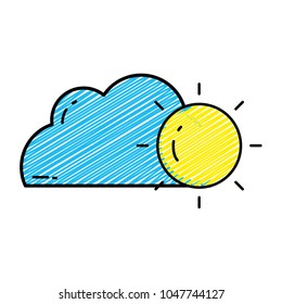 doodle nature cloud and sun weather design